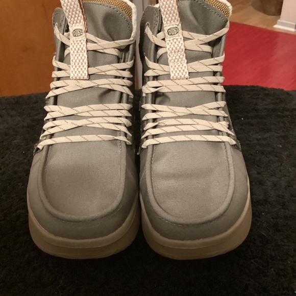 Hey Dude Olive and Beige Lace Up Boots - Picture 6 of 16